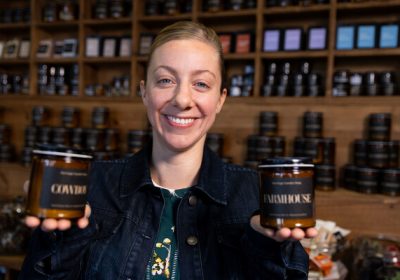 Rebekah Owen is a candlemaker who hand-crafts all-natural candles sold at Homestead Craft Village in Waco, Texas. Courtesy of Homestead Heritage 2024